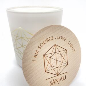 Candle: The Sanjali Candle with Palo Santo + Wild Rose + Night Blooming Jasmine